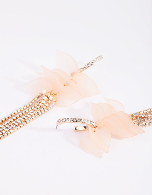Blush Frosted Petal Hoop Earrings
