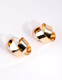 Gold Thick Knot Earrings - link has visual effect only