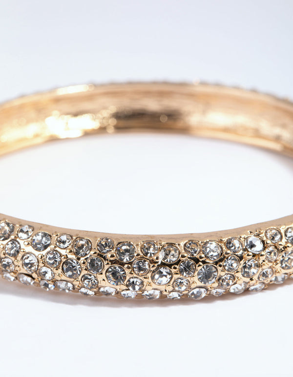 Gold Diamante Bangle Bracelet