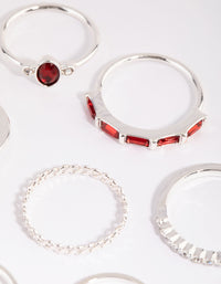 Silver Mixed Baguette Stone Ring Pack - link has visual effect only
