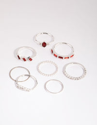 Silver Mixed Baguette Stone Ring Pack - link has visual effect only