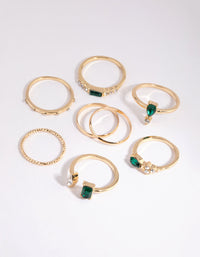 Gold Mixed Band and Stone Ring Pack - link has visual effect only