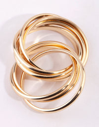 Gold Plain Multi Band Twist Ring - link has visual effect only