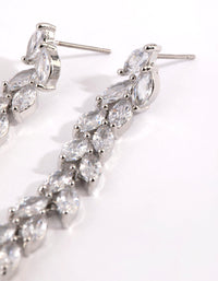 Rhodium Cubic Zirconia Marquise Drop Earrings - link has visual effect only
