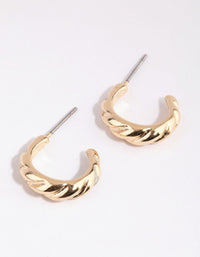 Gold Small Croissant Hoop Earrings - link has visual effect only