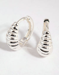 Silver Mini Croissant Huggie Earrings - link has visual effect only
