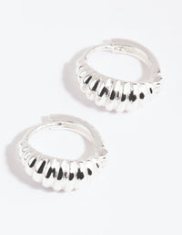 Silver Mini Croissant Huggie Earrings - link has visual effect only