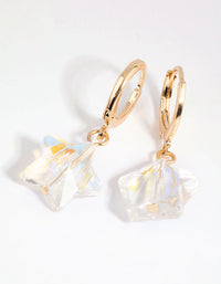 Silver Abstract Star Huggie Earrings - link has visual effect only