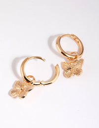 Gold Butterfly Huggie Earrings - link has visual effect only