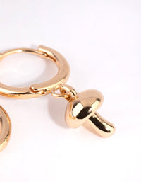 Gold Mushroom Huggie Earrings - link has visual effect only