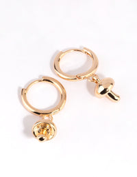 Gold Mushroom Huggie Earrings - link has visual effect only