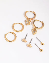 Gold Butterfly Stud and Huggie Pack - link has visual effect only