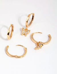Gold Butterfly Stud and Huggie Pack - link has visual effect only
