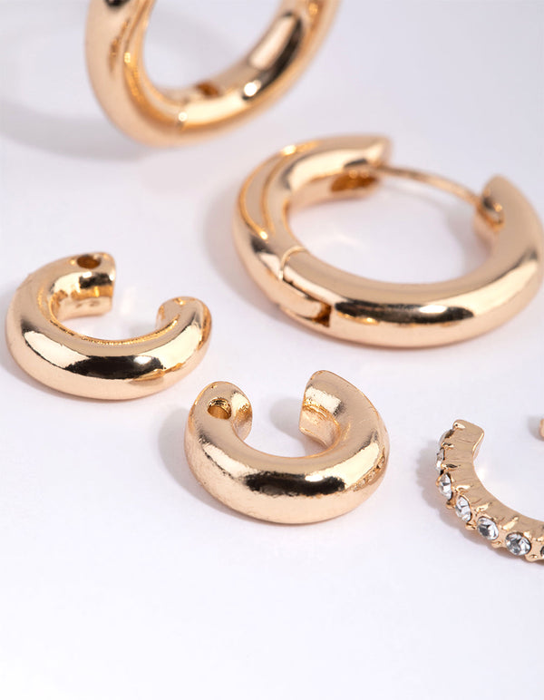 Gold Diamante Cuff Stack Pack