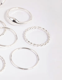 Silver Twist and Textured Ring Pack - link has visual effect only