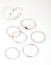 Silver Twist and Textured Ring Pack - link has visual effect only