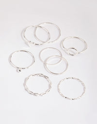 Silver Love and Shapes Ring Pack - link has visual effect only
