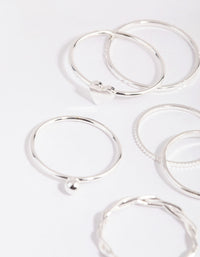 Silver Love and Shapes Ring Pack - link has visual effect only
