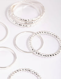 Silver Mixed Texture Ring Pack - link has visual effect only
