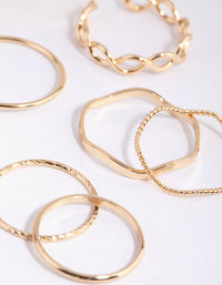 Gold Cross and Wave Ring Pack - link has visual effect only