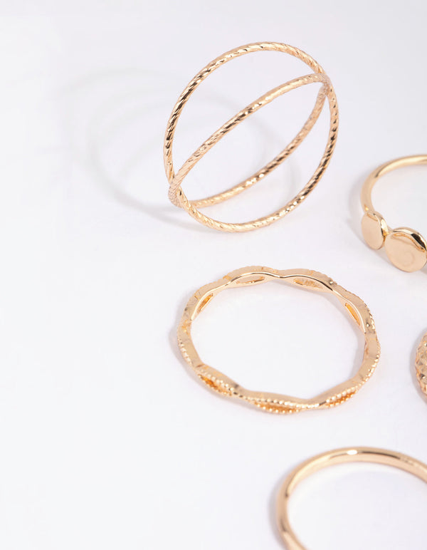 Gold Disc and Twist Ring Pack