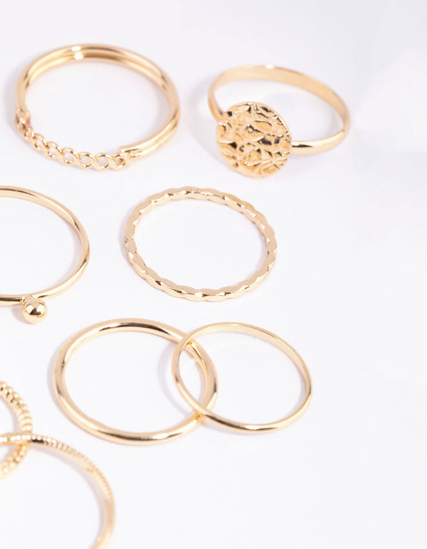 Gold Disc and Ball Ring Pack