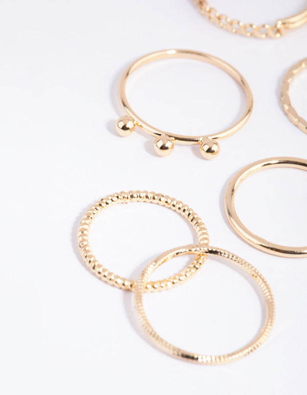 Gold Disc and Ball Ring Pack