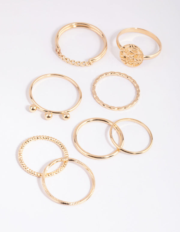 Gold Disc and Ball Ring Pack