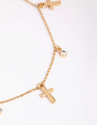 Gold Cross and Diamante Anklet - link has visual effect only