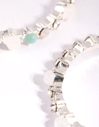 Silver Mixed Stone Hoop Earrings - link has visual effect only