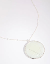 Silver Light Jade Long Necklace - link has visual effect only