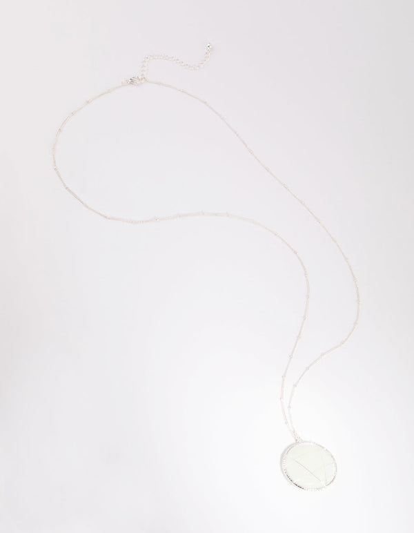 Silver Light Jade Long Necklace