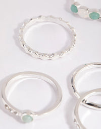 Silver Mixed Stone Ring Stack Pack - link has visual effect only
