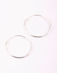 Sterling Silver Plain Hoop Earrings - link has visual effect only