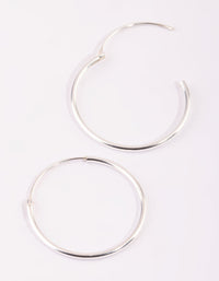 Sterling Silver Plain Hoop Earrings - link has visual effect only