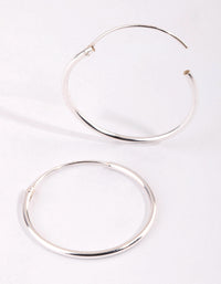Sterling Silver Plain Hoop Earrings - link has visual effect only
