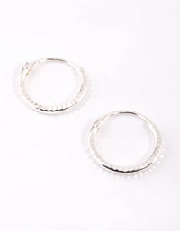 Sterling Silver Diamond Cut Hoop Earrings - link has visual effect only