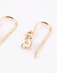 Rose Gold Plated Sterling Silver Cubic Zirconia Heart Drop Earrings - link has visual effect only