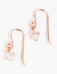 Gold Plated Sterling Silver Cubic Zirconia Heart Drop Earrings - link has visual effect only