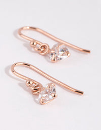 Gold Plated Sterling Silver Cubic Zirconia Heart Drop Earrings - link has visual effect only