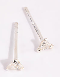 Sterling Silver Cubic Zirconia Triangular Stud Earrings - link has visual effect only