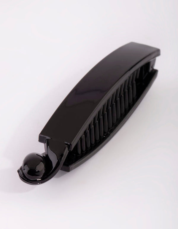 Black Shiny Rectangular Banana Clip