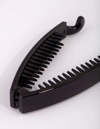 Black Shiny Rectangular Banana Clip - link has visual effect only