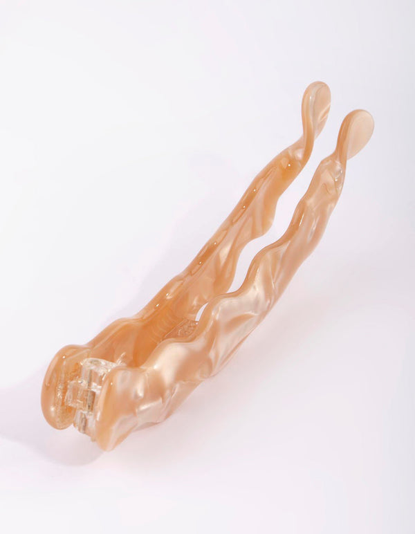 Cream Acrylic Banana Clip