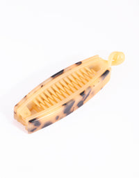 Tortoiseshell Rectangular Banana Clip - link has visual effect only