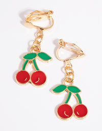 Red Cherry Clip-On Earrings - link has visual effect only