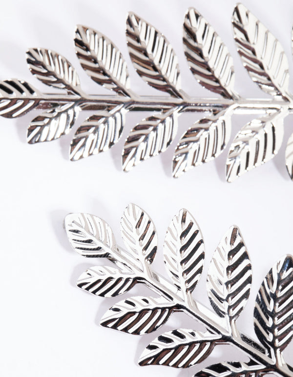 Silver Laurel Clips