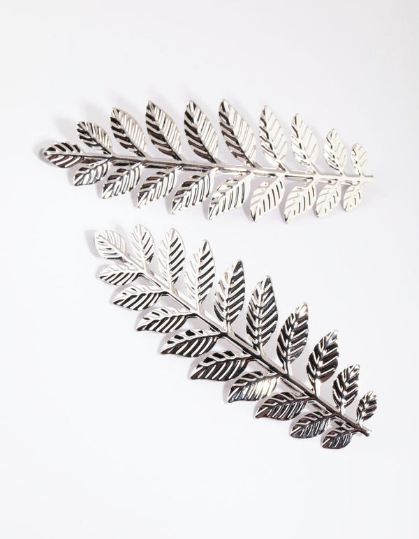 Silver Laurel Clips