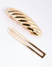 Gold Croissant Twist Clip Pack - link has visual effect only