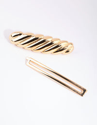 Gold Croissant Twist Clip Pack - link has visual effect only